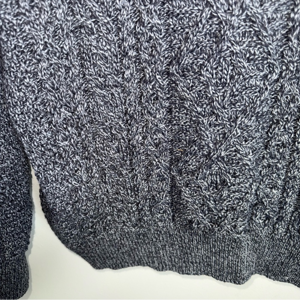 Original Aran Company 100% New Merino Wool Fisherman Sweater-Gray Blue-Large - Picture 4 of 9